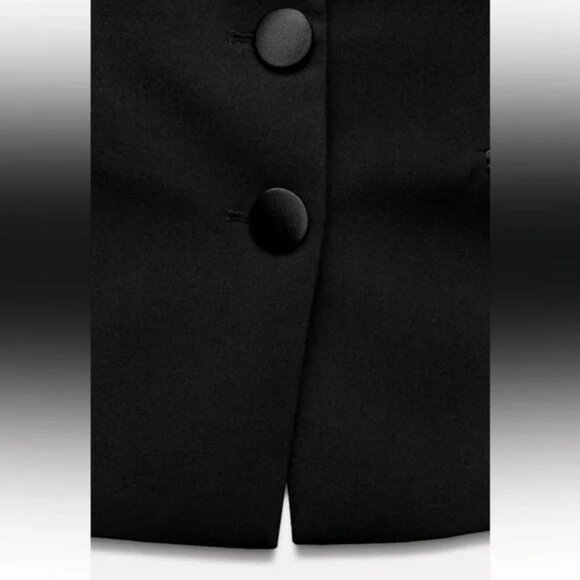 ZARA COMBINATION SATIN EFFECT TUXEDO BUSTIER TOP - Picture 5 of 5